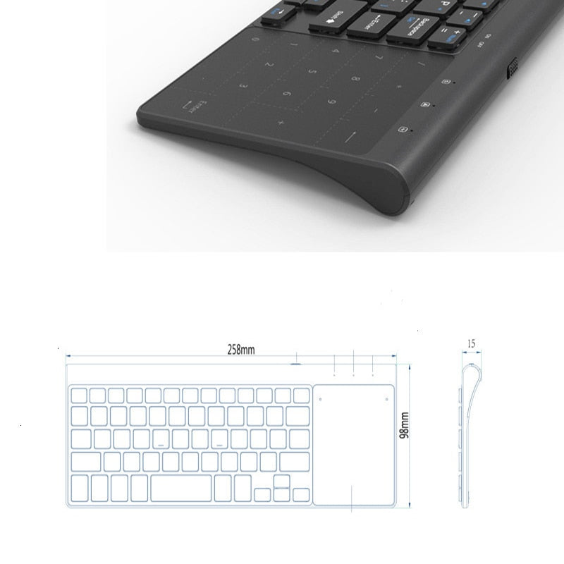 2.4G Wireless Keyboard with Number Touchpad - CHT Electronics