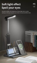 Load image into Gallery viewer, Desk LED Lamp Wireless Charger Station with Pen Container 15W - CHT Electronics
